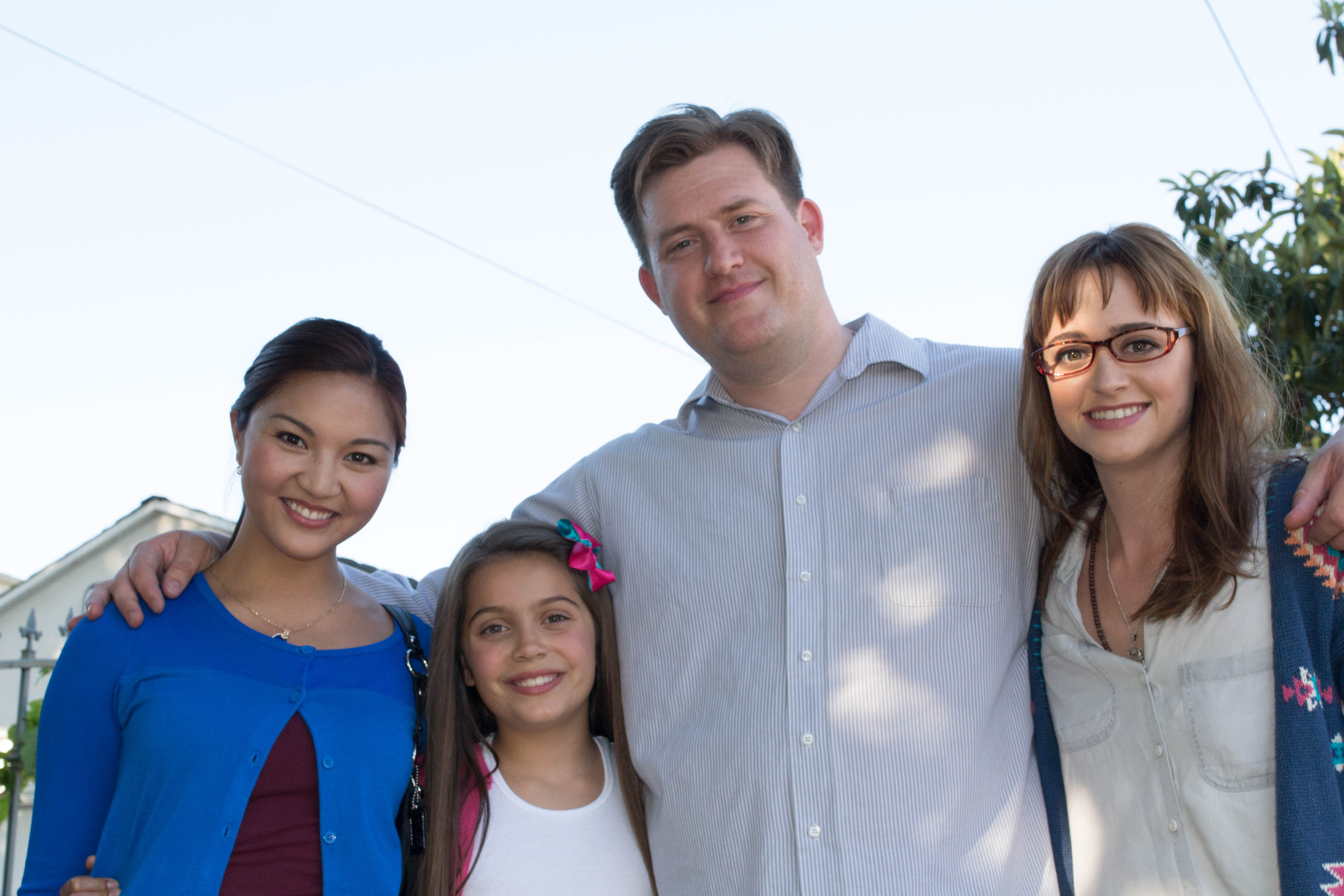 Melissa Jane Rodriguez, Emmy Perry, Kevan Peterson and Corsica Wilson on the set of 'Wiener Dog Internationals.'