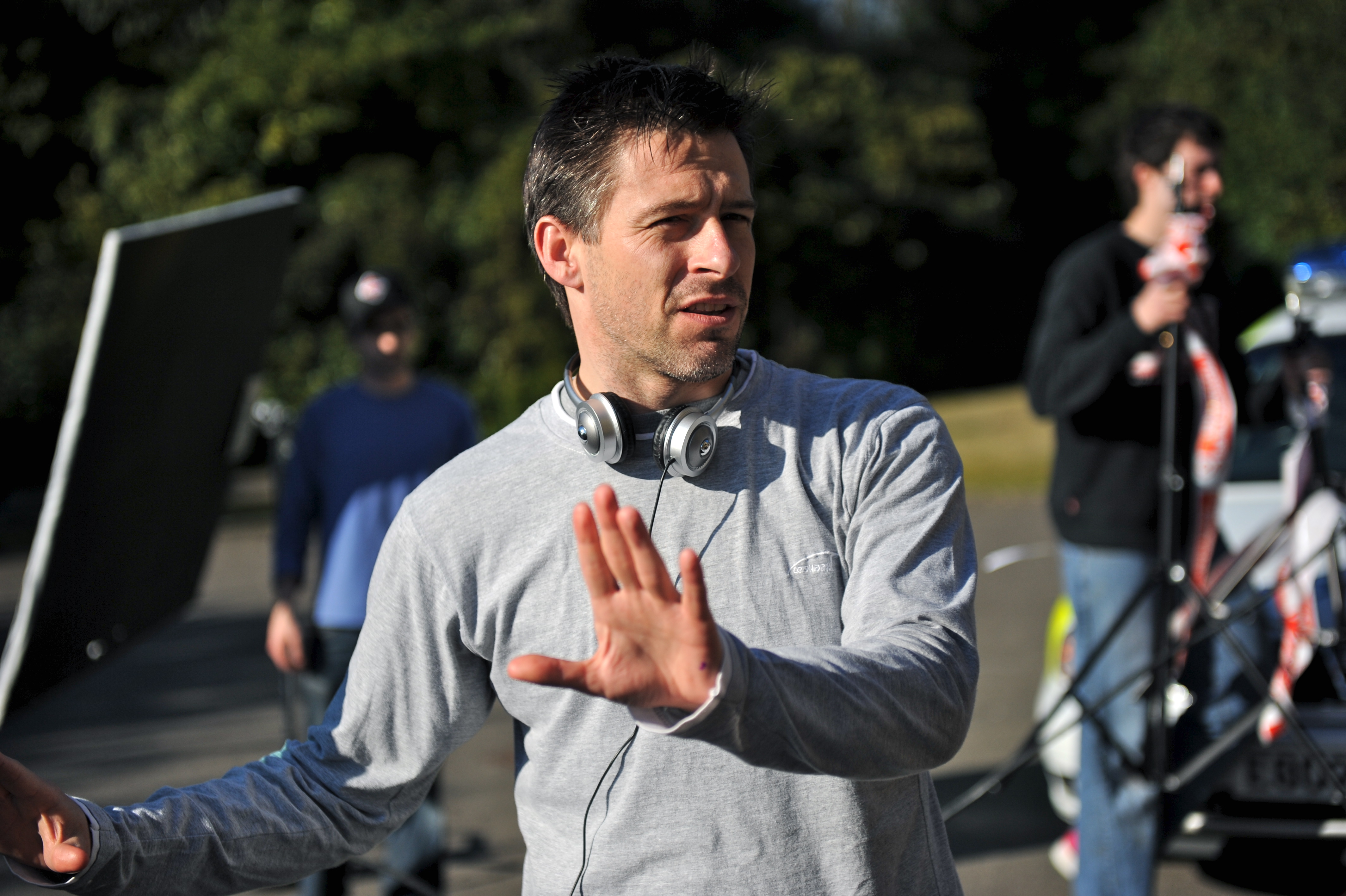Jonathan Glendening directing Joshua Bowman in NIGHTWOLF (aka 13HRS)