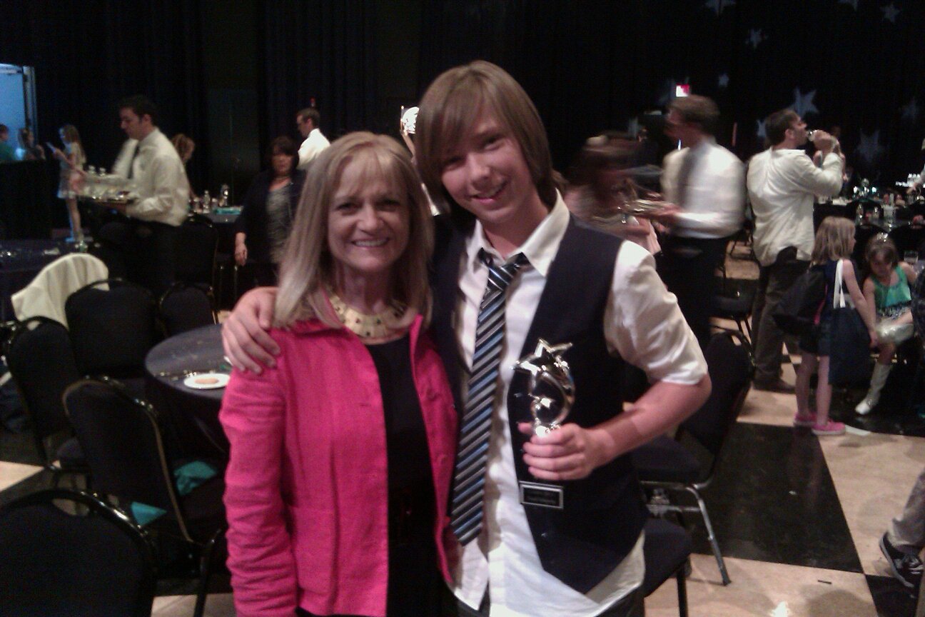 2011 CARE AWARDS Pictured Noah Schnacky and Manager, CInda Snow