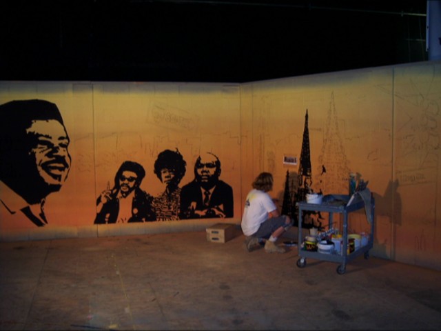 Kevin painting a Mural for a Nickelodeon Kid's Show