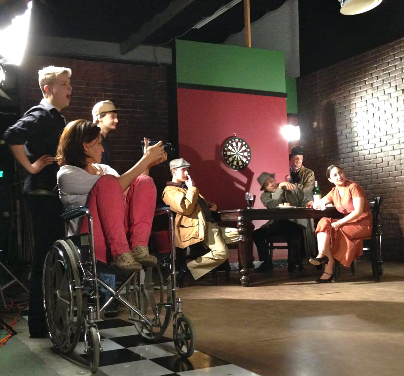 Wheelchair Dolly on set of Tolkien's Road