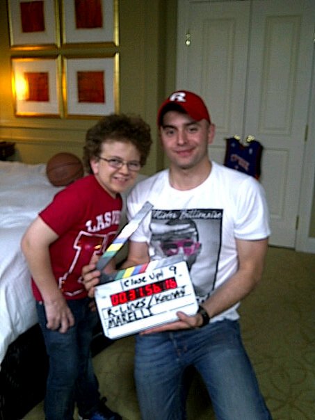 Keenan Cahill, Romuald Boulanger on the set of Keenan's documentary