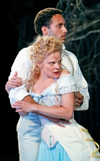 Elliot Villar (Demetrius) & Martha Plimpton (Helena) in The Public Theater's A Midsummer Night's Dream at the Delacorte Theatre in Central Park, 2007