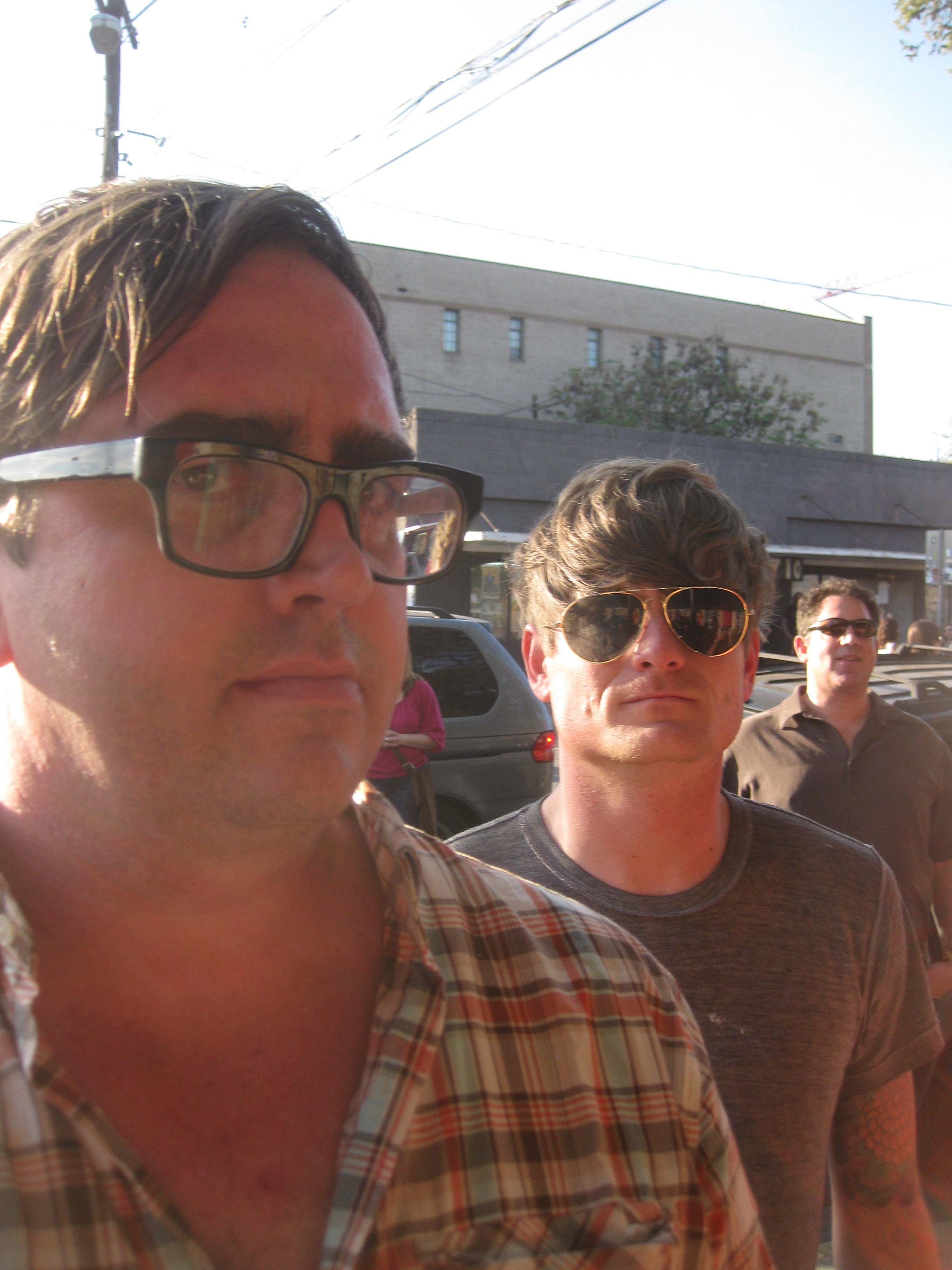 Director Brian Lee Hughes with singer John Dwyer of Thee Oh Sees at SXSW 2009.