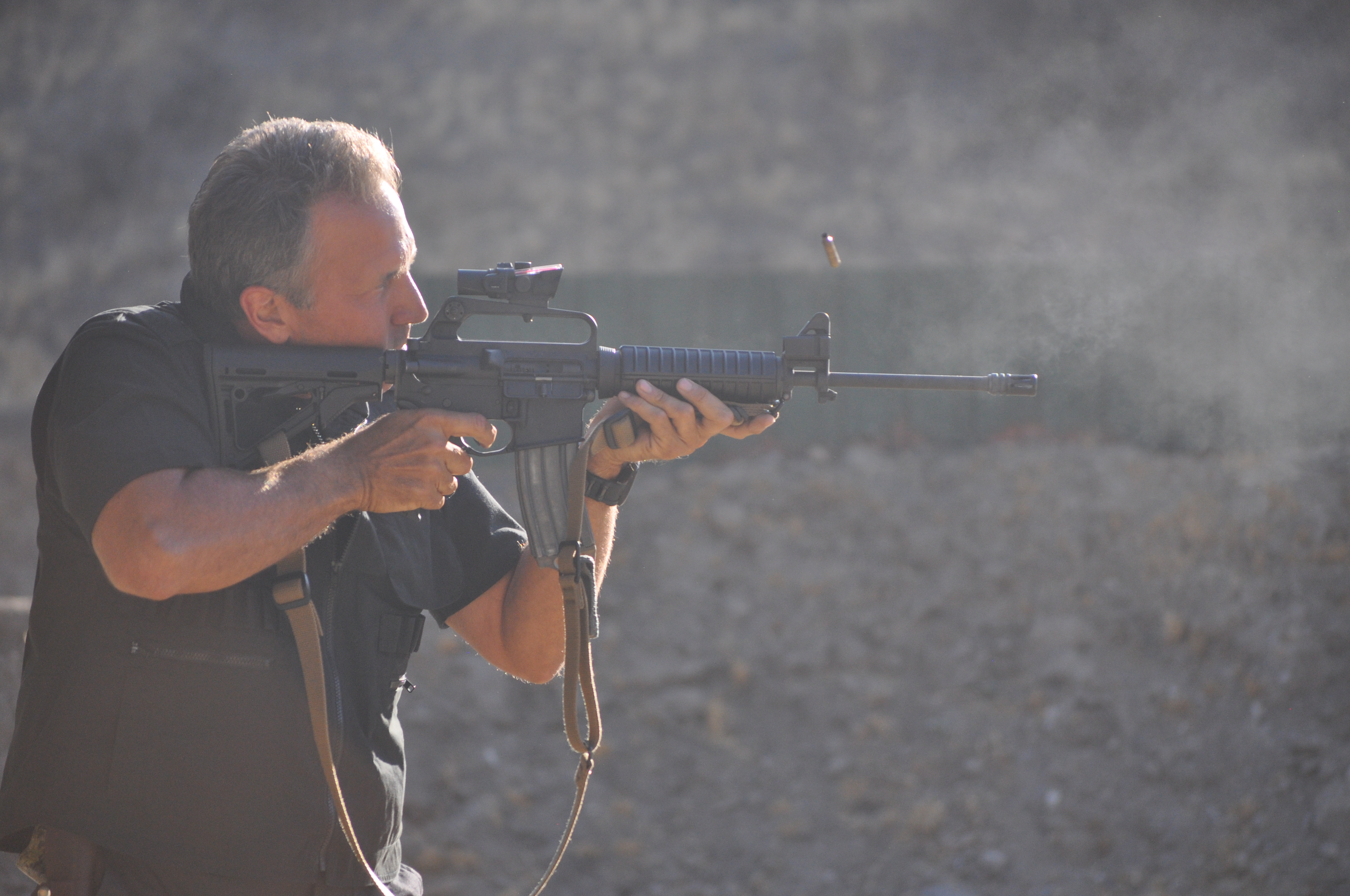 Andre 'Relentless' Alexsen Director /Host/Weapons instructor on set of my new show with AR 16.