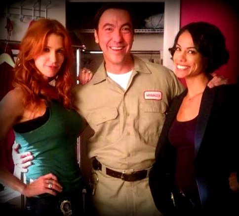 On the set of Unforgettable CBS with Poppy Montgomery and Daya Vaidya