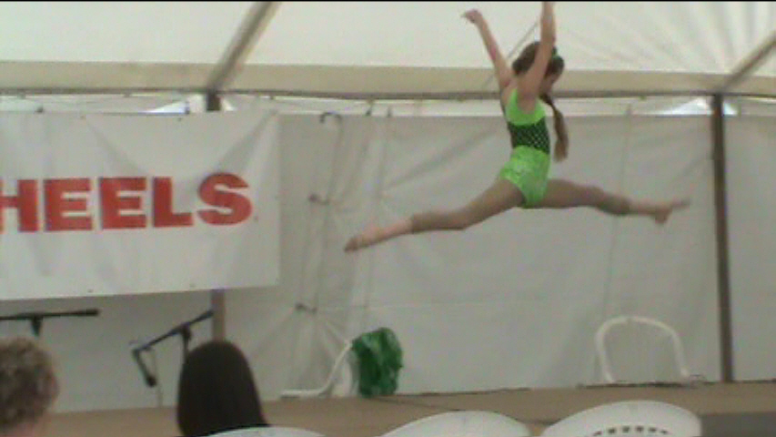 Flying high during her original dance to 