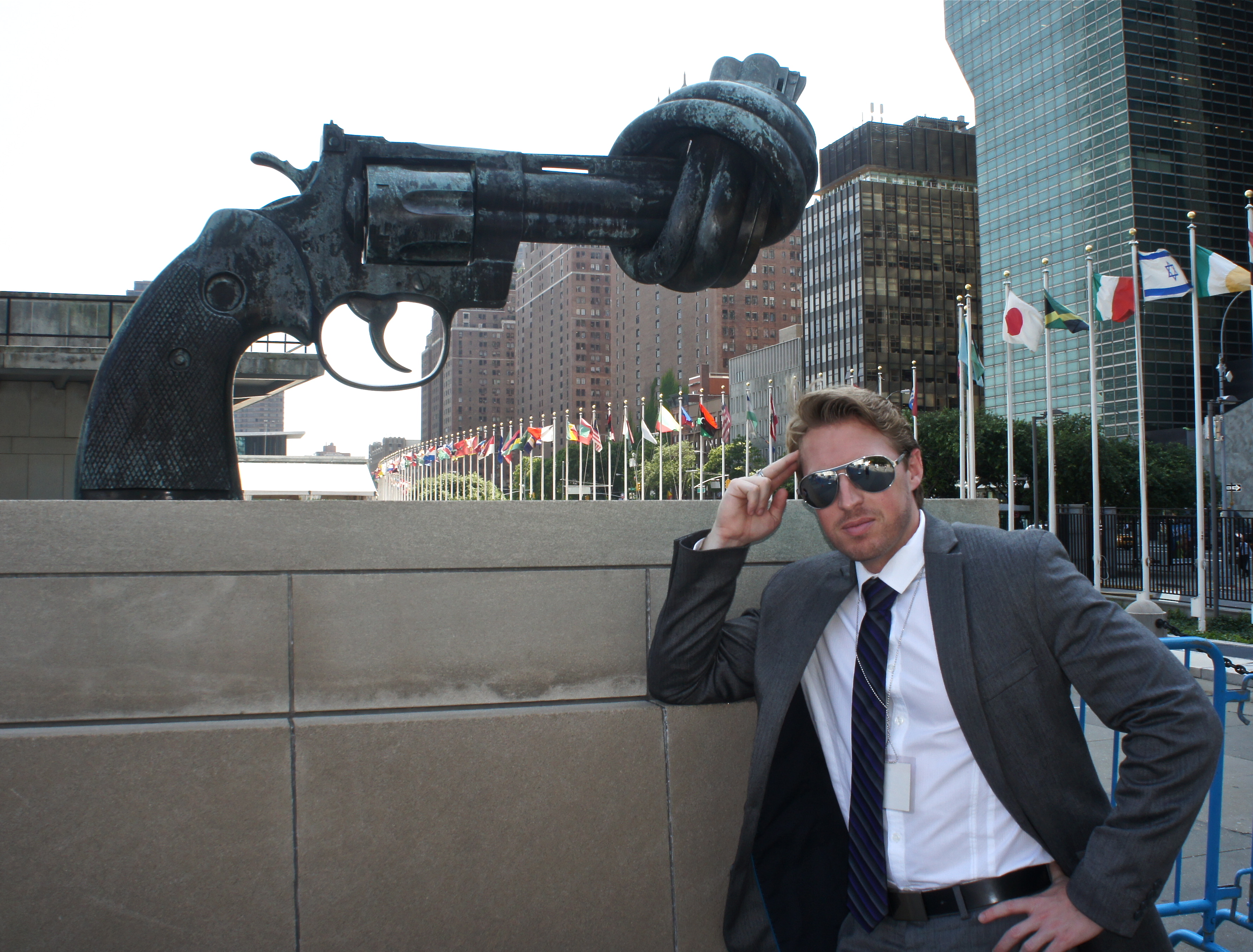 Producer Hunter Davis outside the United Nations following the UN screening of Where My Heart Beats.