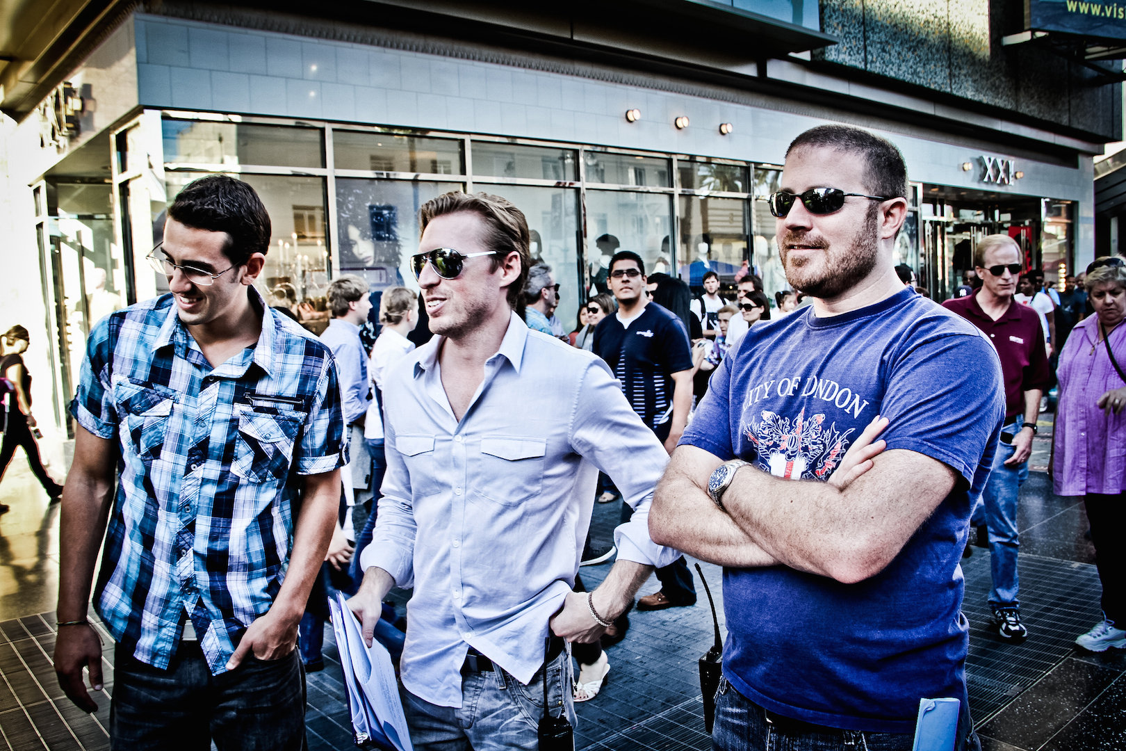 Creator Hunter Davis with Producer Chris St. Pierre and actor Roman Cataldo on location in Hollywood, CA.