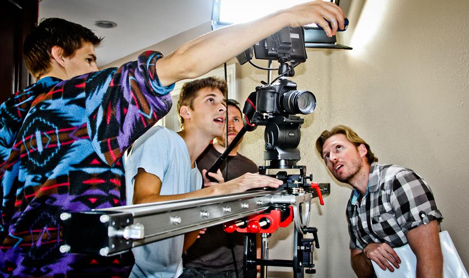 Director Hunter Davis and Director of Photography, Connor Daly on the set of HELL. A.
