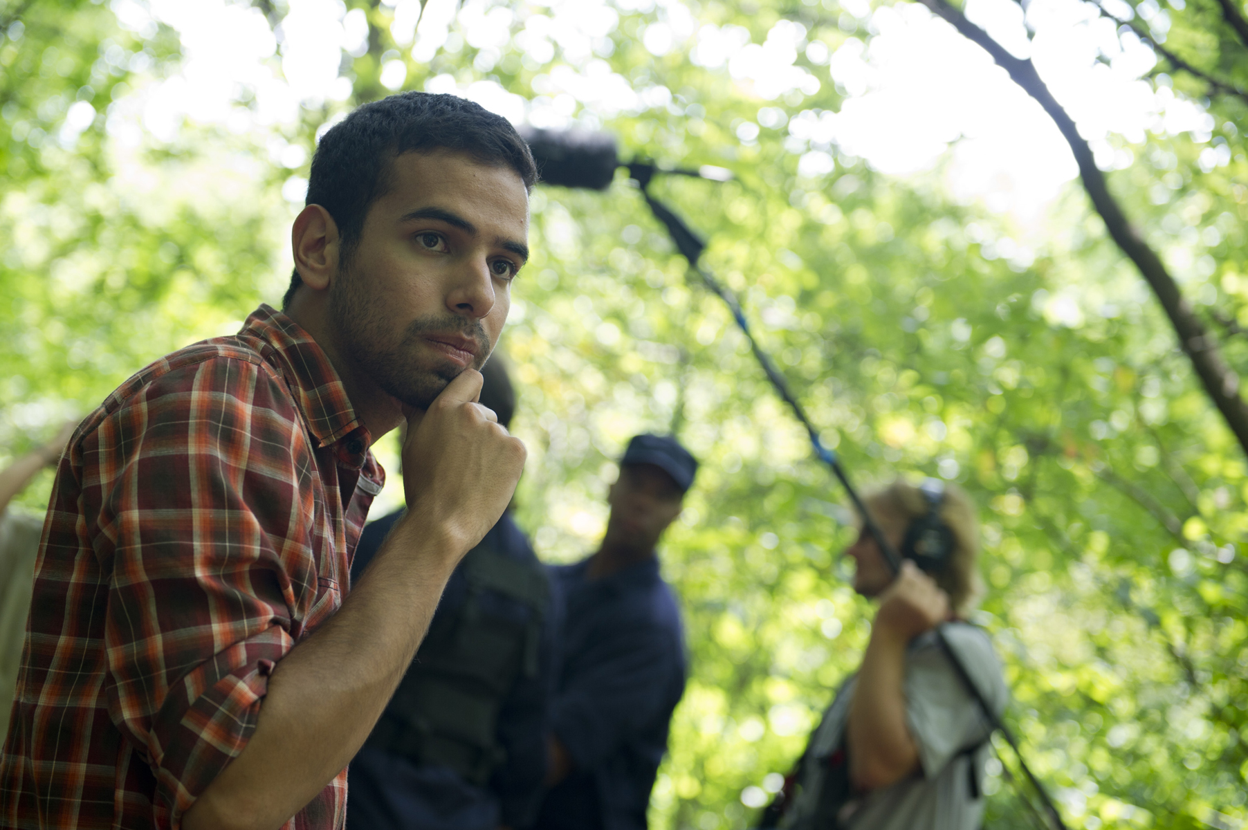 Conrad Faraj on the set of The Wind is Watching.