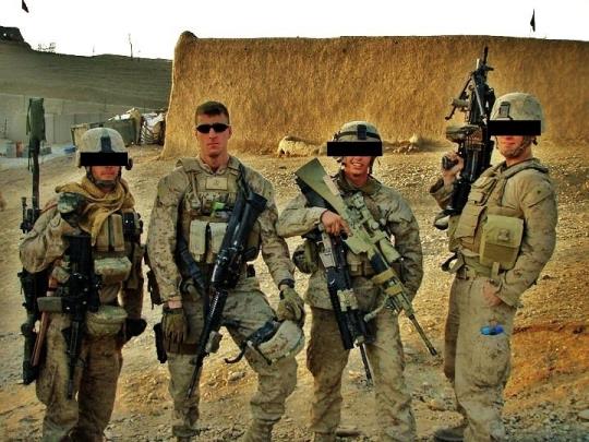 John Albert (second from left) in Afghanistan, 2010.