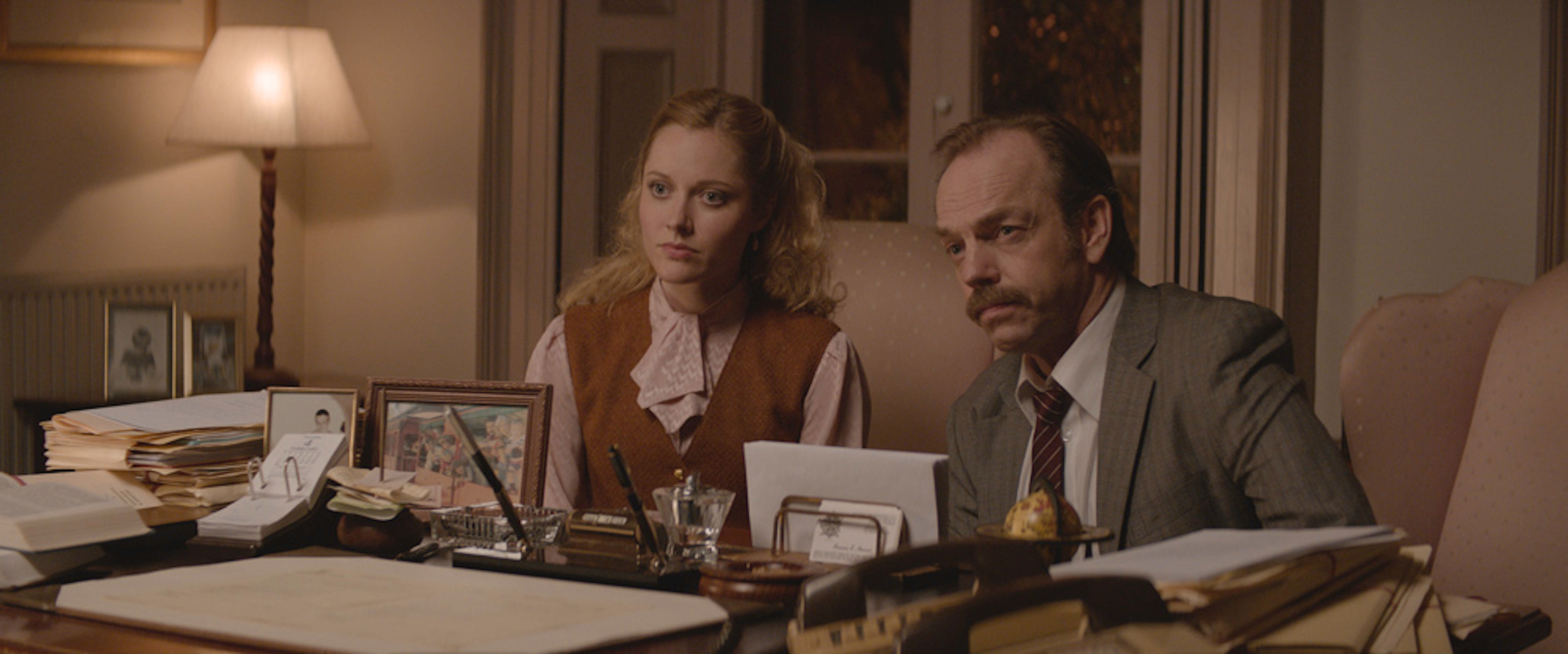 Still of Hugo Weaving and Georgina Haig in The Mule (2014)