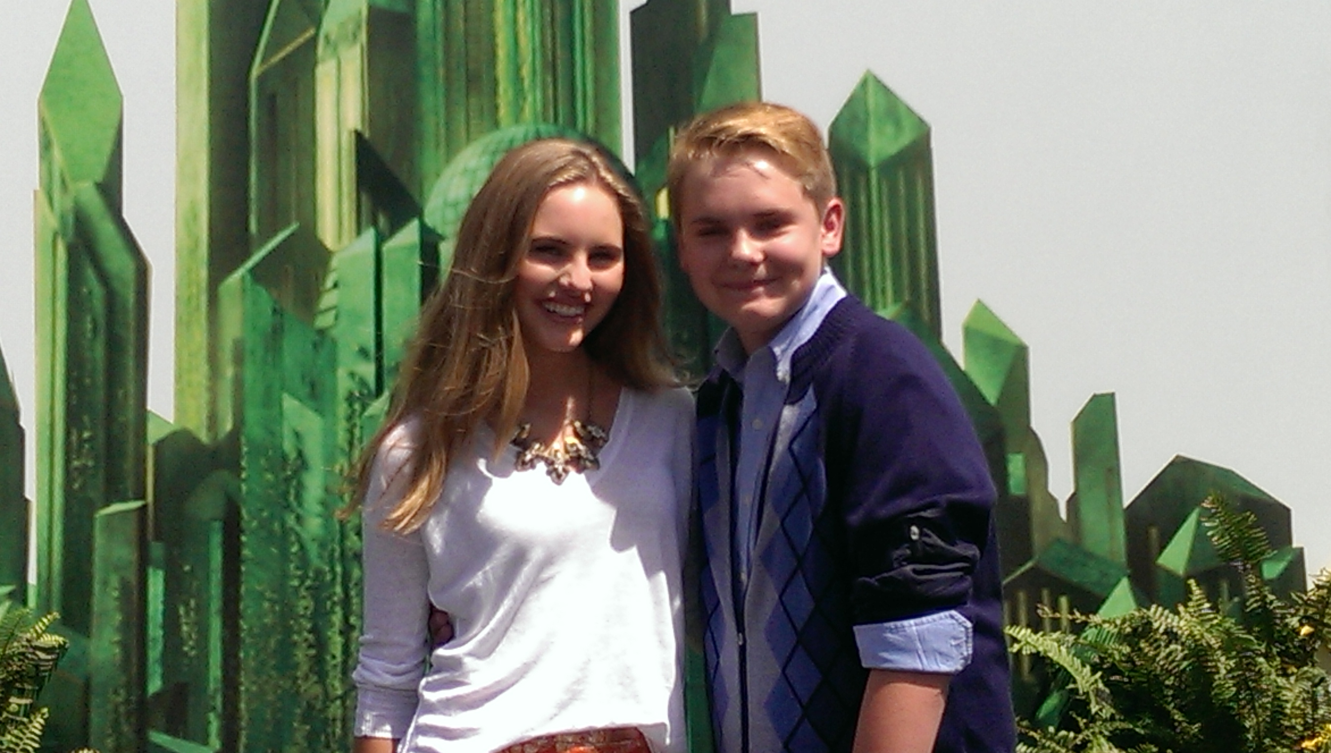 Reese Hartwig and Ella Wahlestedt at the premiere of Legends of OZ promoting Earth to Echo coming out July 2nd.