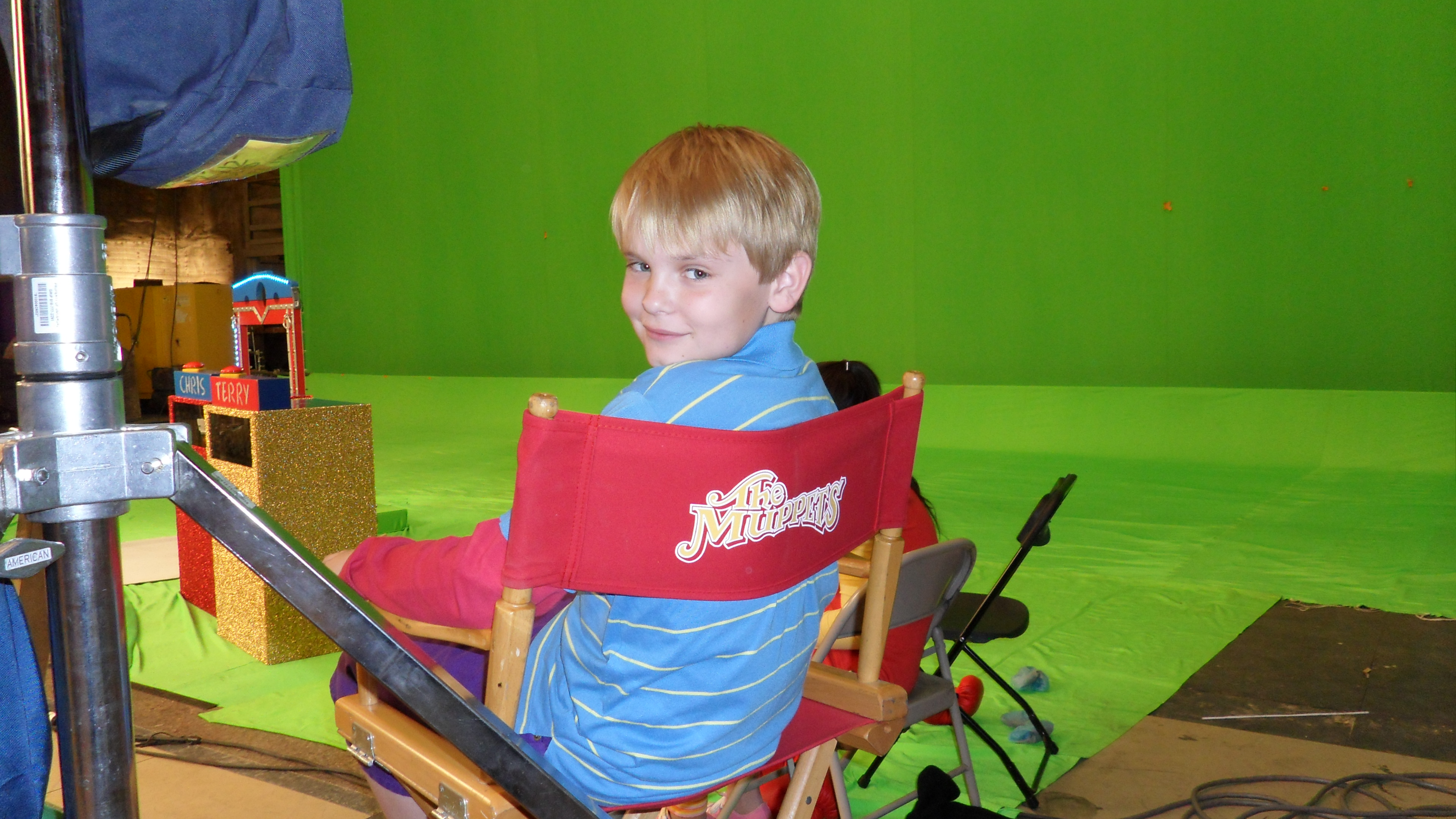 Reese Hartwig on the set of THE MUPPETS - Jan 2011