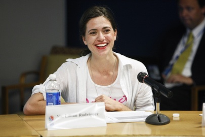 Lillian Rodriguez speaking at a Conference at the United Nations