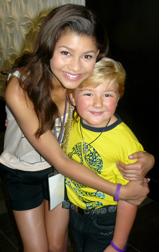 Zachary_Alexander_Rice and Zendaya_Coleman at the Ice Cream for Breakfast event for Give the kids the World charity.