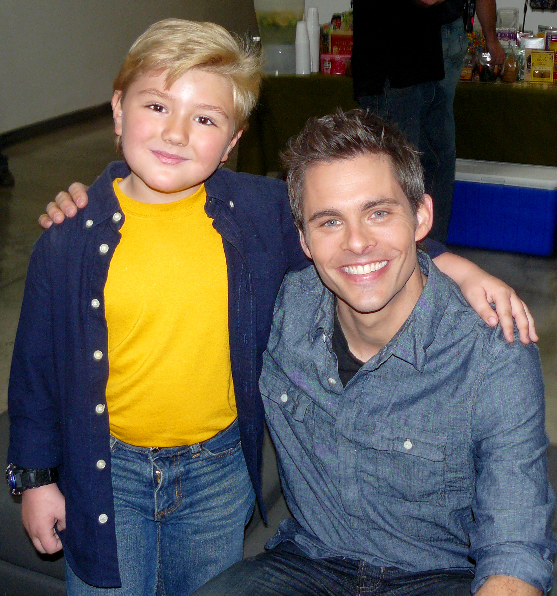Zachary Alexander Rice with Actor James Marsden. On the set of Promo for Hop.