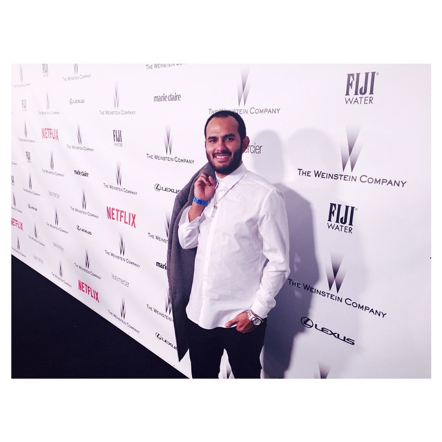 Miger Diaz on the carpet at Harvey Weinstein & Netflix Golden Globe After party. Hosted by the Weinstein company and 2015 Golden Globes