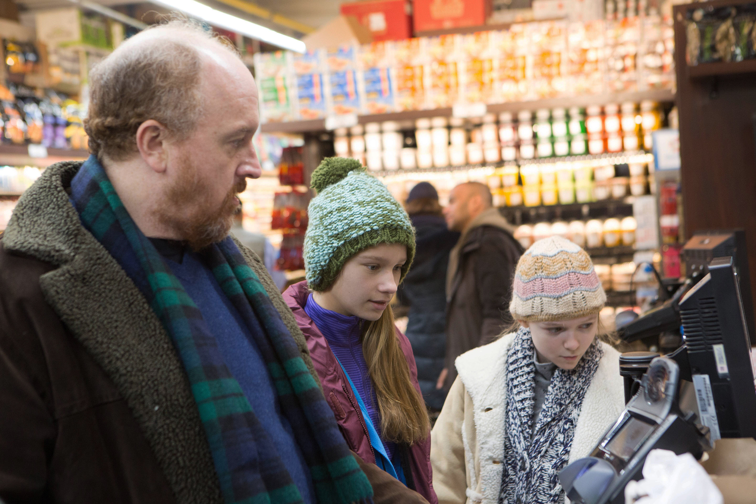 Still of Louis C.K., Ursula Parker and Hadley Delany in Louie (2010)