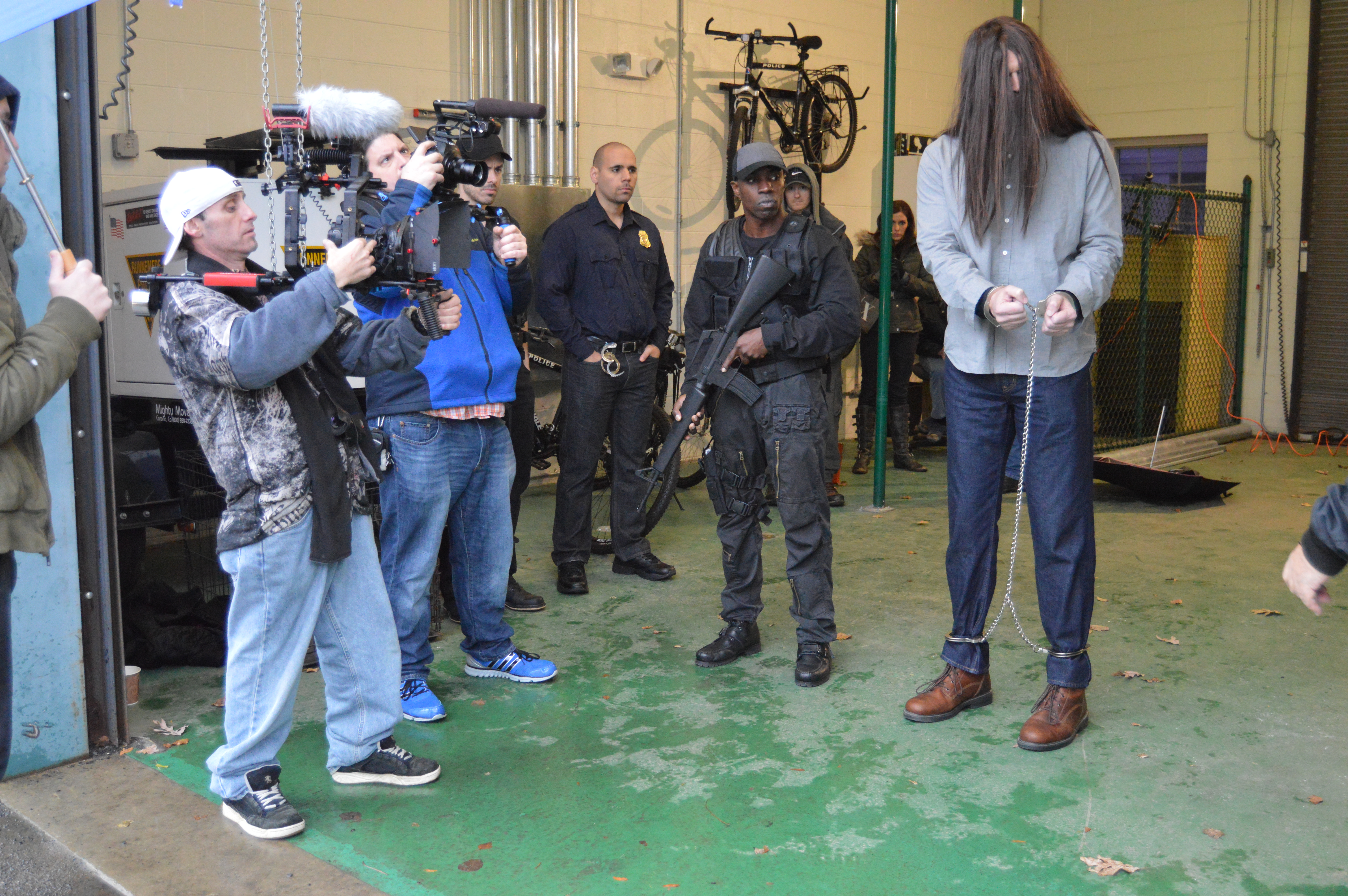 Filming with Tyler Mane a.ka. Michael Myers @ Runnemede Police Station