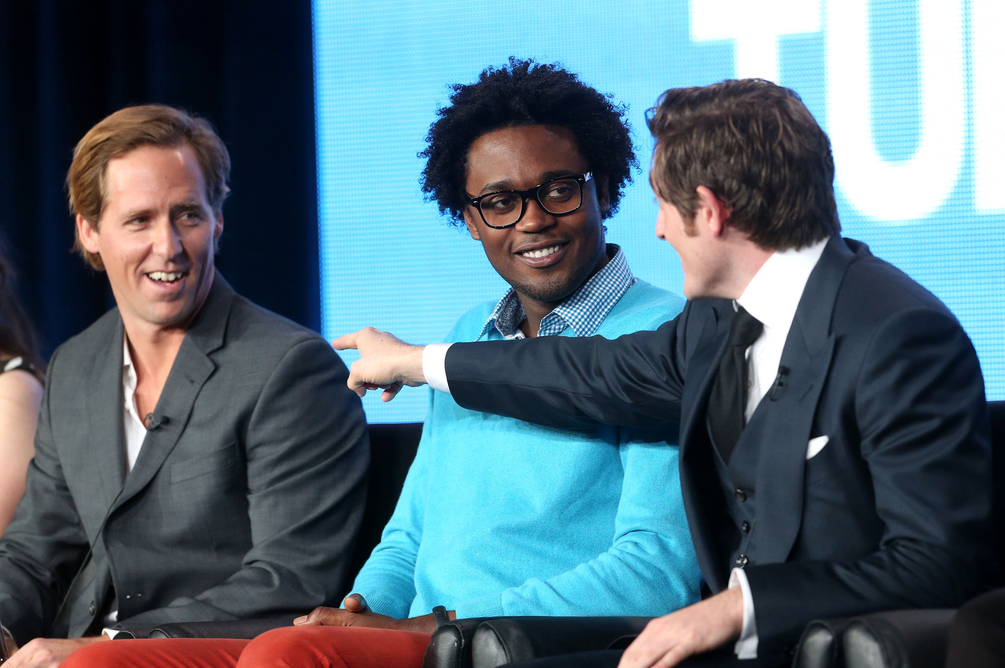 Nat Faxon, Lucas Neff and Echo Kellum at event of Mazyle Houp (2010)