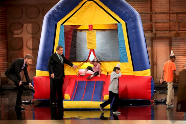 Marlowe Peyton coming out of the bounce house in the Conan O'brien Birthday Sketch!
