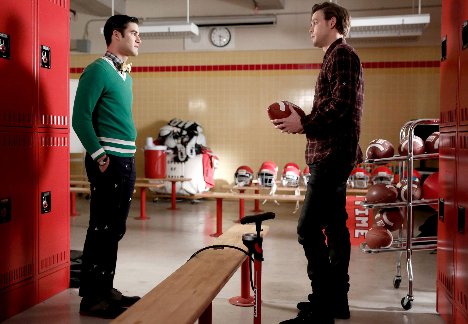 Still of Darren Criss and Chord Overstreet in Glee (2009)