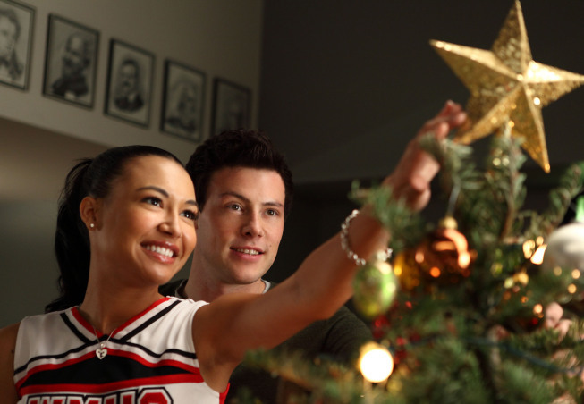 Still of Naya Rivera and Cory Monteith in Glee (2009)