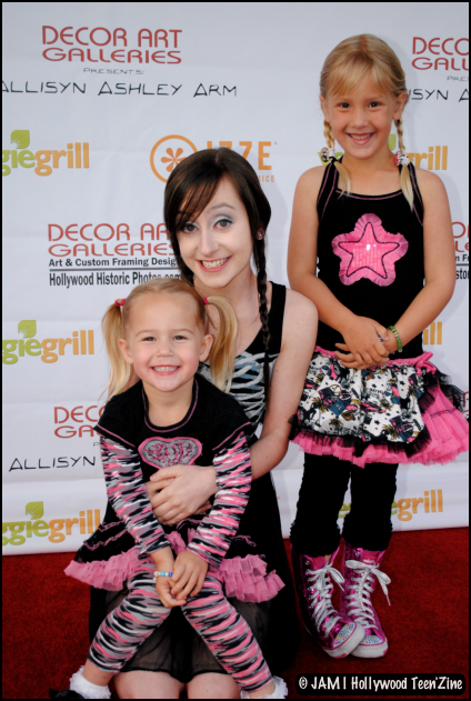 Natalia Stoa in Ooh! La,La! Couture with Allisyn Ashley Arm and Katarina Stoa on the red carpet at Allisyn Ashley Arm Art Exhibition!