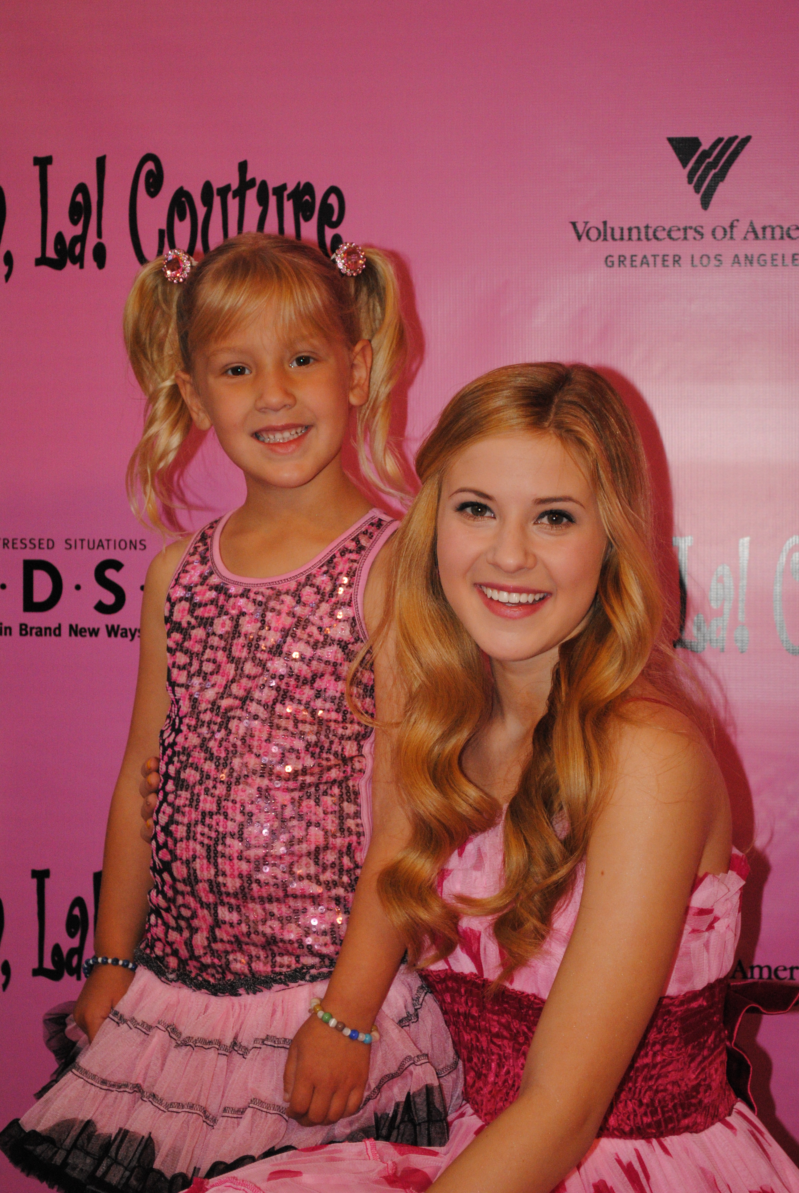 Natalia Stoa and Caroline Sunshine wearing Ooh! La,La! Couture on the pink carpet at the 3rd Annual Tutus 4 Tots!