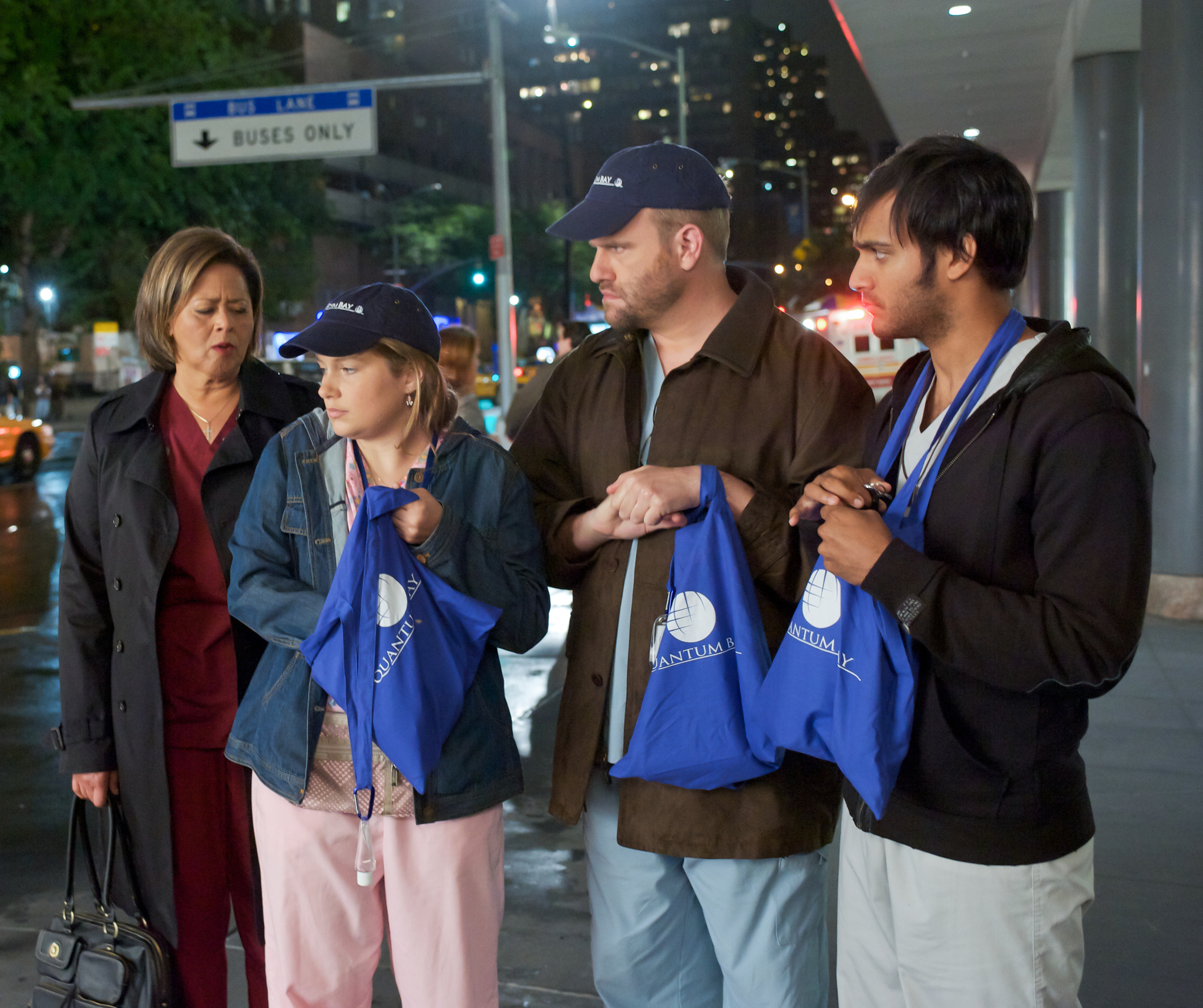 Anna Deavere Smith, Merritt Wever, Arjun Gupta and Stephen Wallem in Nurse Jackie (2009)