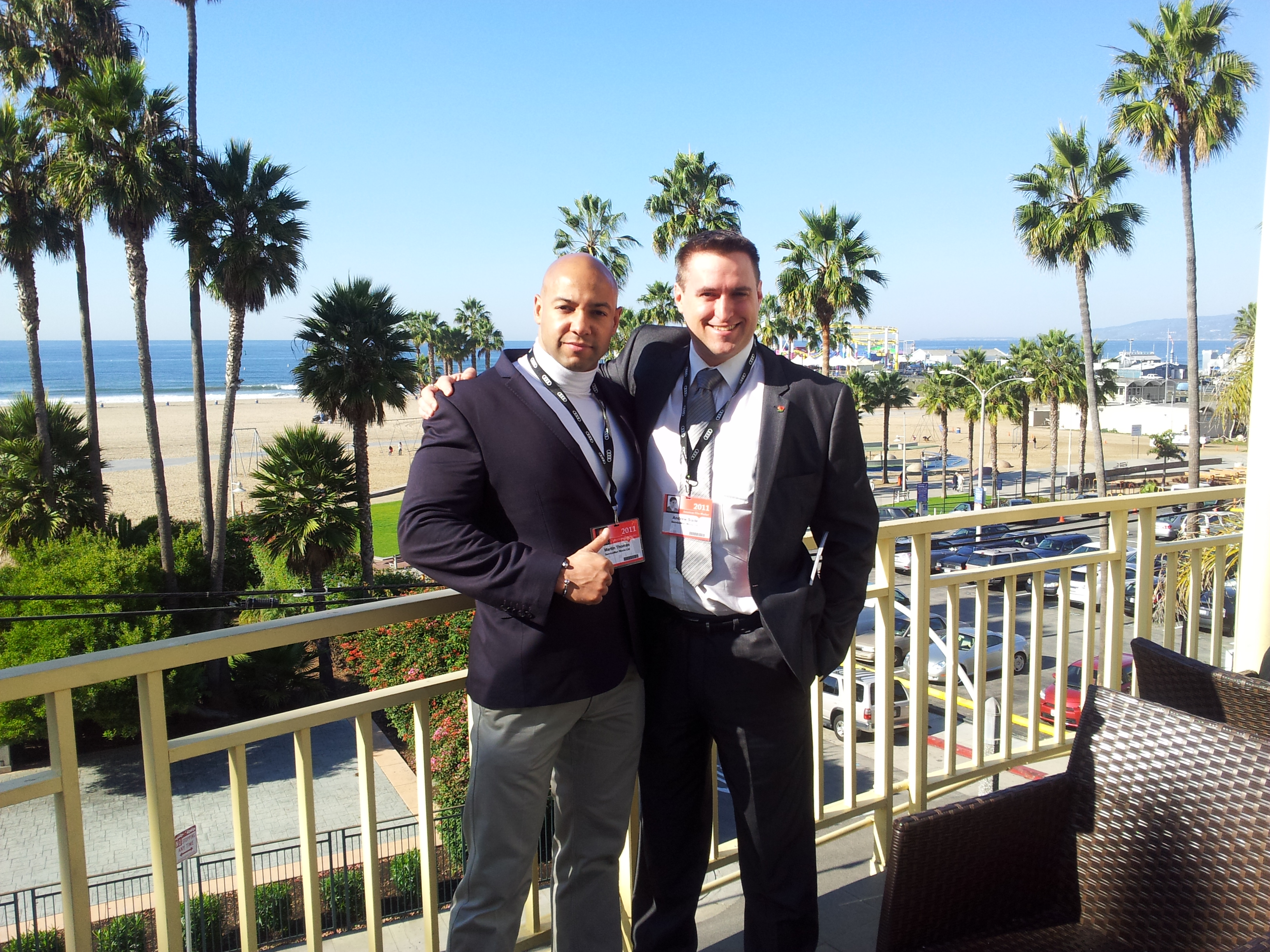 Producer Martin J. Thomas with Casting Director Andrew Slade at Loews Hotel Santa Monica for the 2011 AFM.