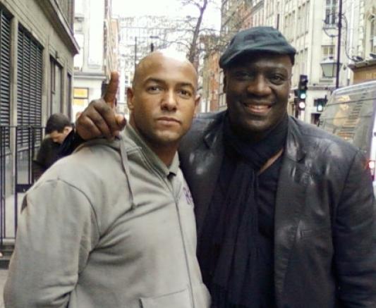 Film Producer Martin J. Thomas (left) with Hollywood actor Adewale Akinnuoye Agbaje (Right) in London.