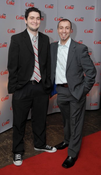 With cousin Christopher (right) at 2007 Diet Coke Films competition premier.