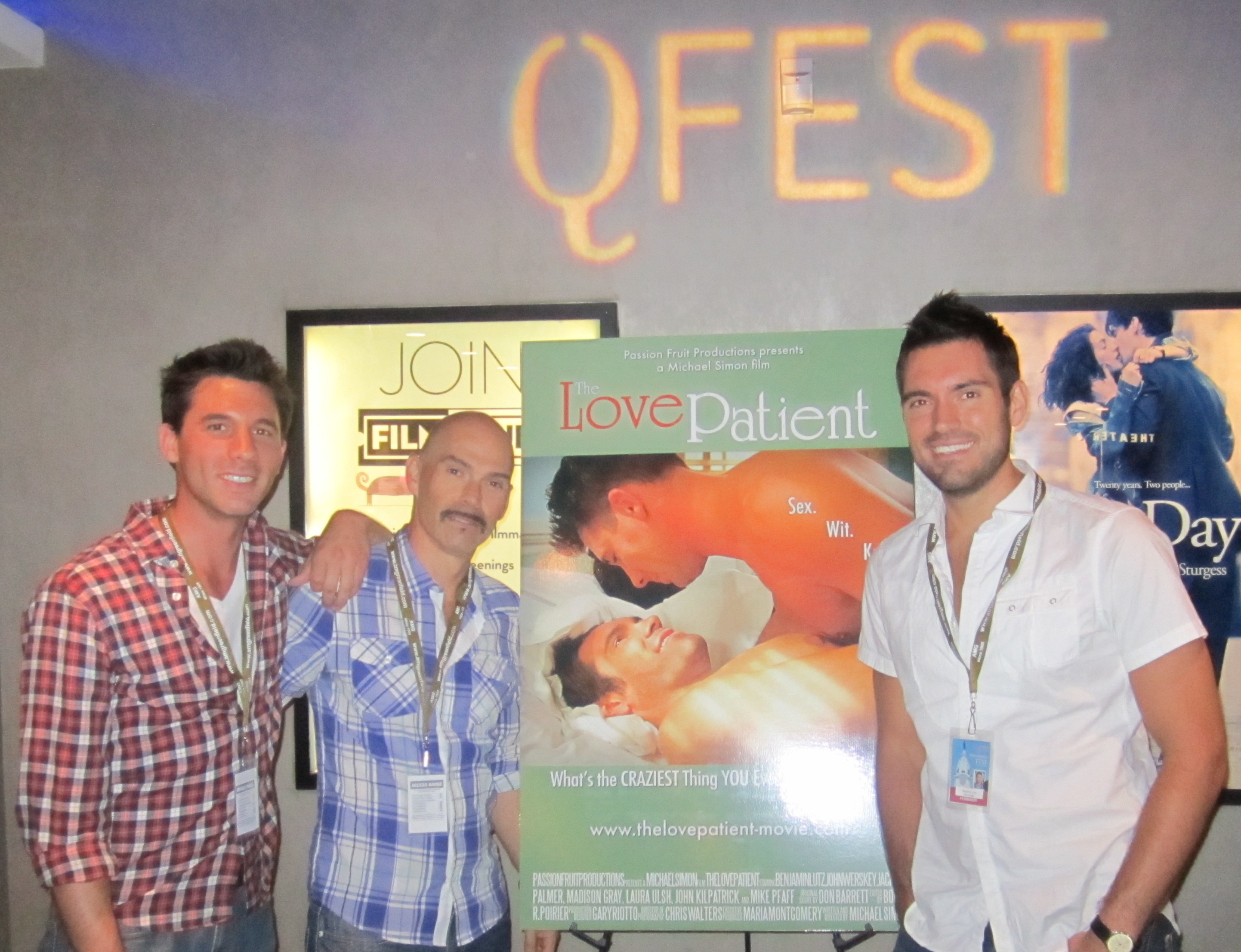 THE LOVE PATIENT world premier, Q-fest, Philadelphia, PA 2011 with director Michael Simon (Md), and Benjamin Lutz (Rt).