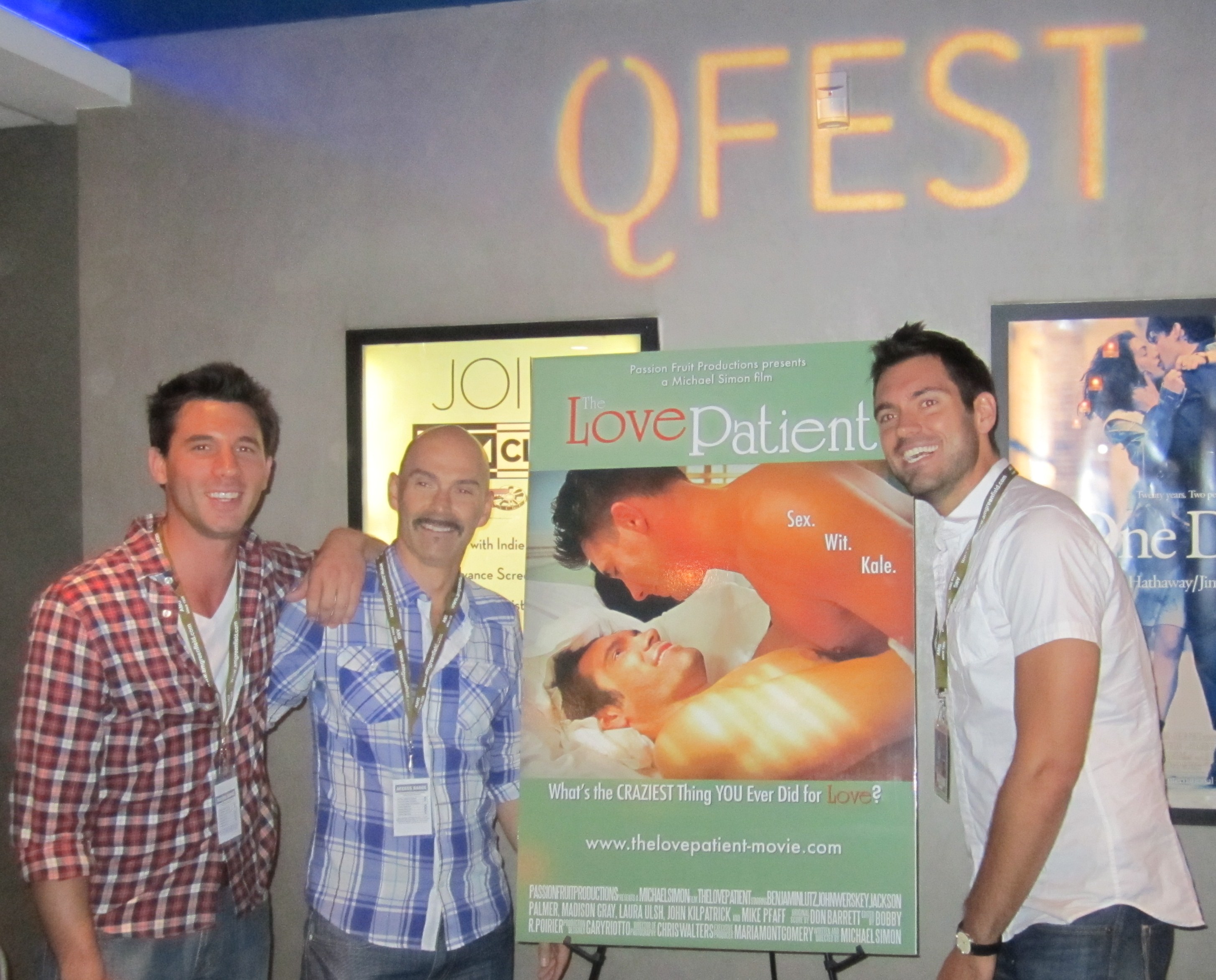THE LOVE PATIENT world premier, Q-fest, Philadelphia, PA 2011, with director Michael Simon (Md) and Benjamin Lutz (Rt).