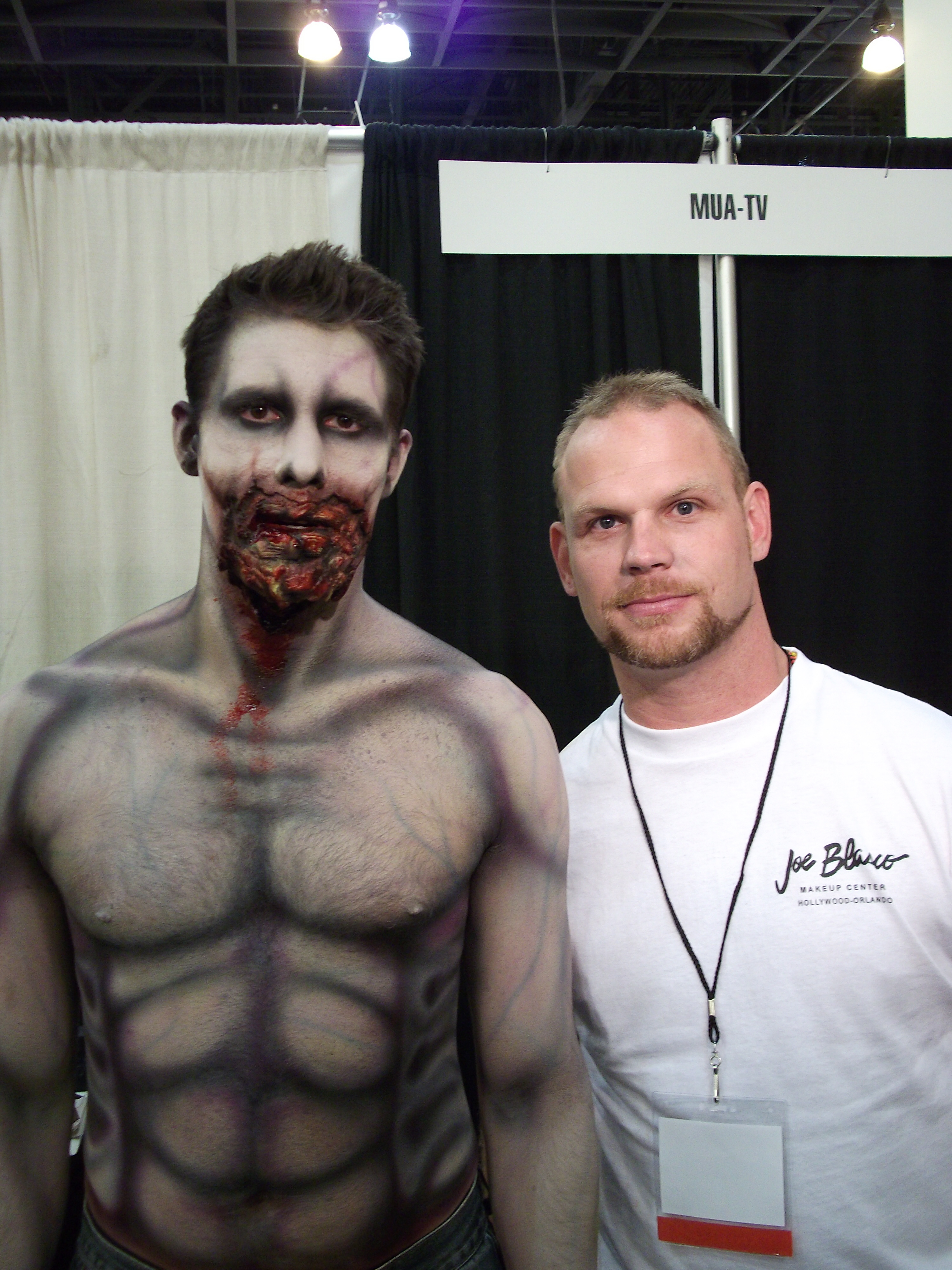 John Werskey with make-up artist Travis Pates