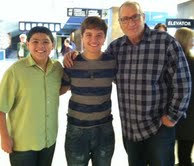 Austin Coleman working on the set of Modern Family with Ed O'Neill and Rico Rodriguez. 2013