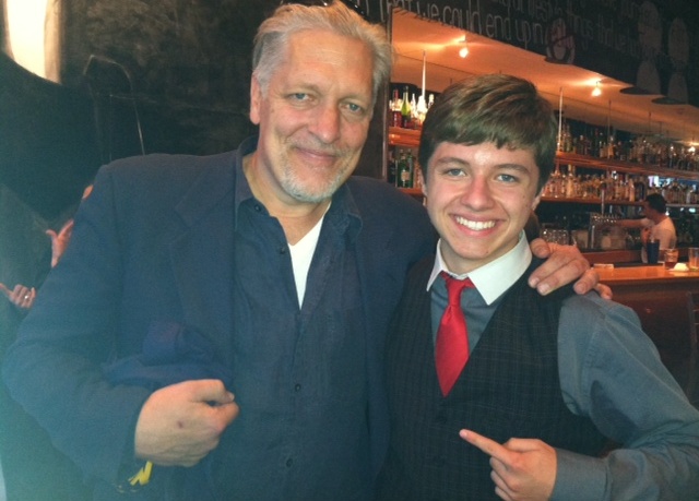 Austin at the Sparks Movie Premier where he played the Young Super Hero Sparks with Hollywood Legend, Clancy Brown