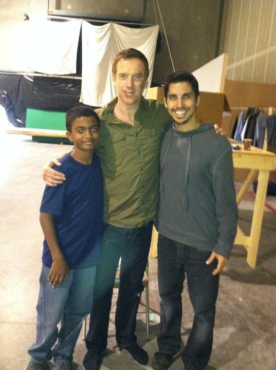 with Damien Lewis on set of Homeland