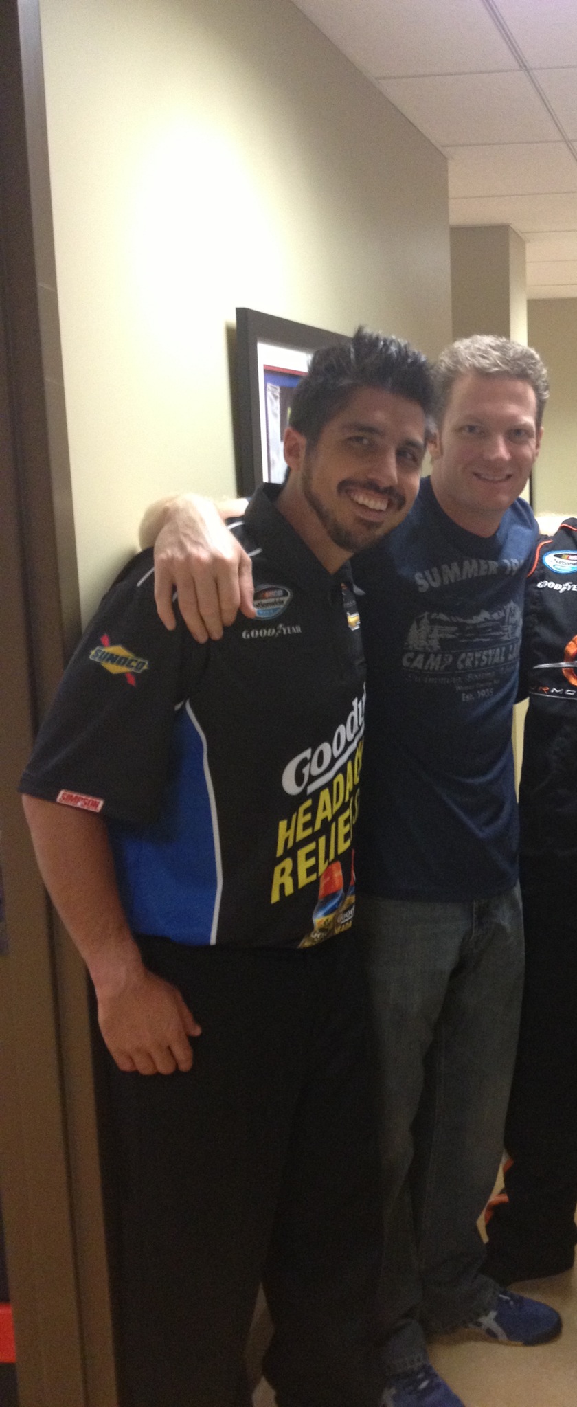 with Dale Earnhardt Jr. on set of Goody's commercial