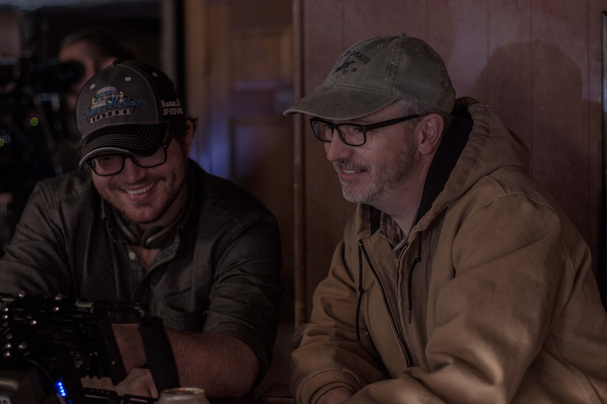 Dan Glaser and Jon Wanzek on the set of Valley of Bones.