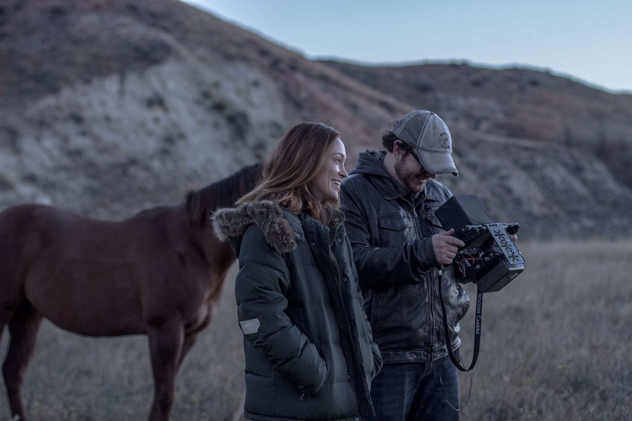 Autumn Reeser and Dan Glaser on the set of Valley of Bones.