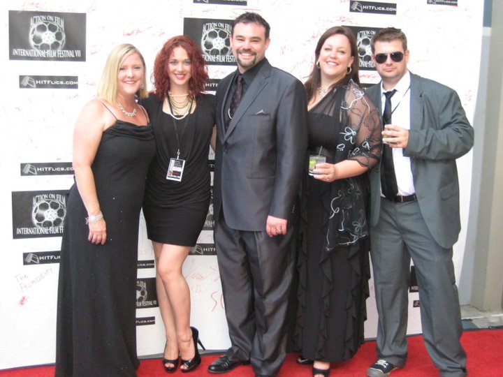 2011 Action on Film International Film Festival Gala. From left: Shelly Deaver-Bybee, Terissa Kelton, Nathan Bybee, Jessica Bybee-Dziedzic, James Christopher