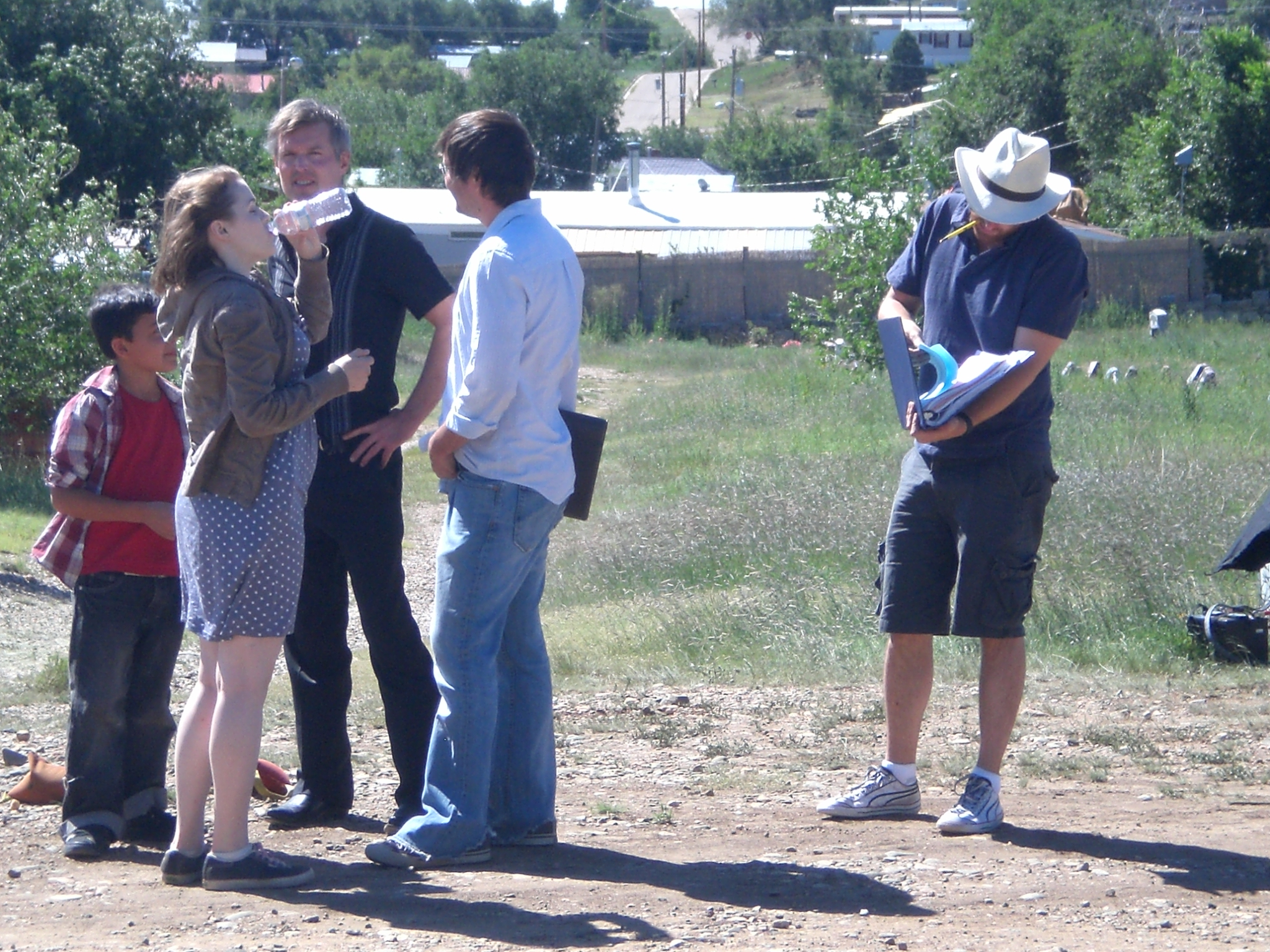 William J Saunders and the cast of Sweet Little Lies