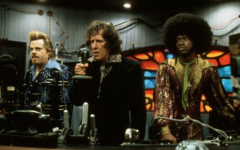 Still of Geoffrey Rush, Eddie Izzard and Pras Michel in Mystery Men (1999)