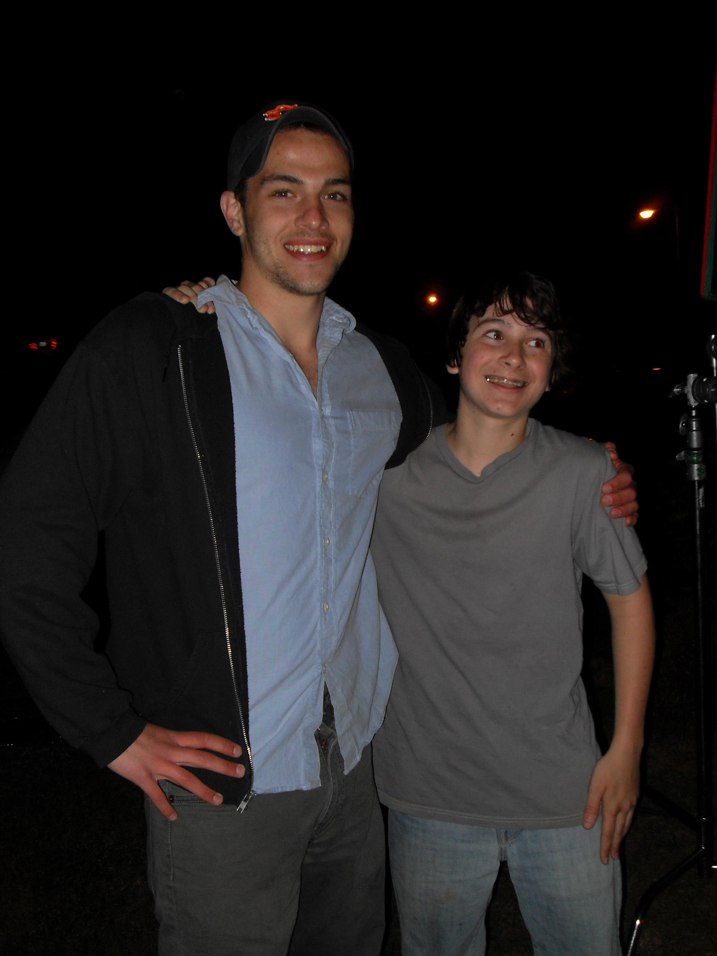 Michael (Voltaire Council) and Writer/Director, Zach Coker on the set of 