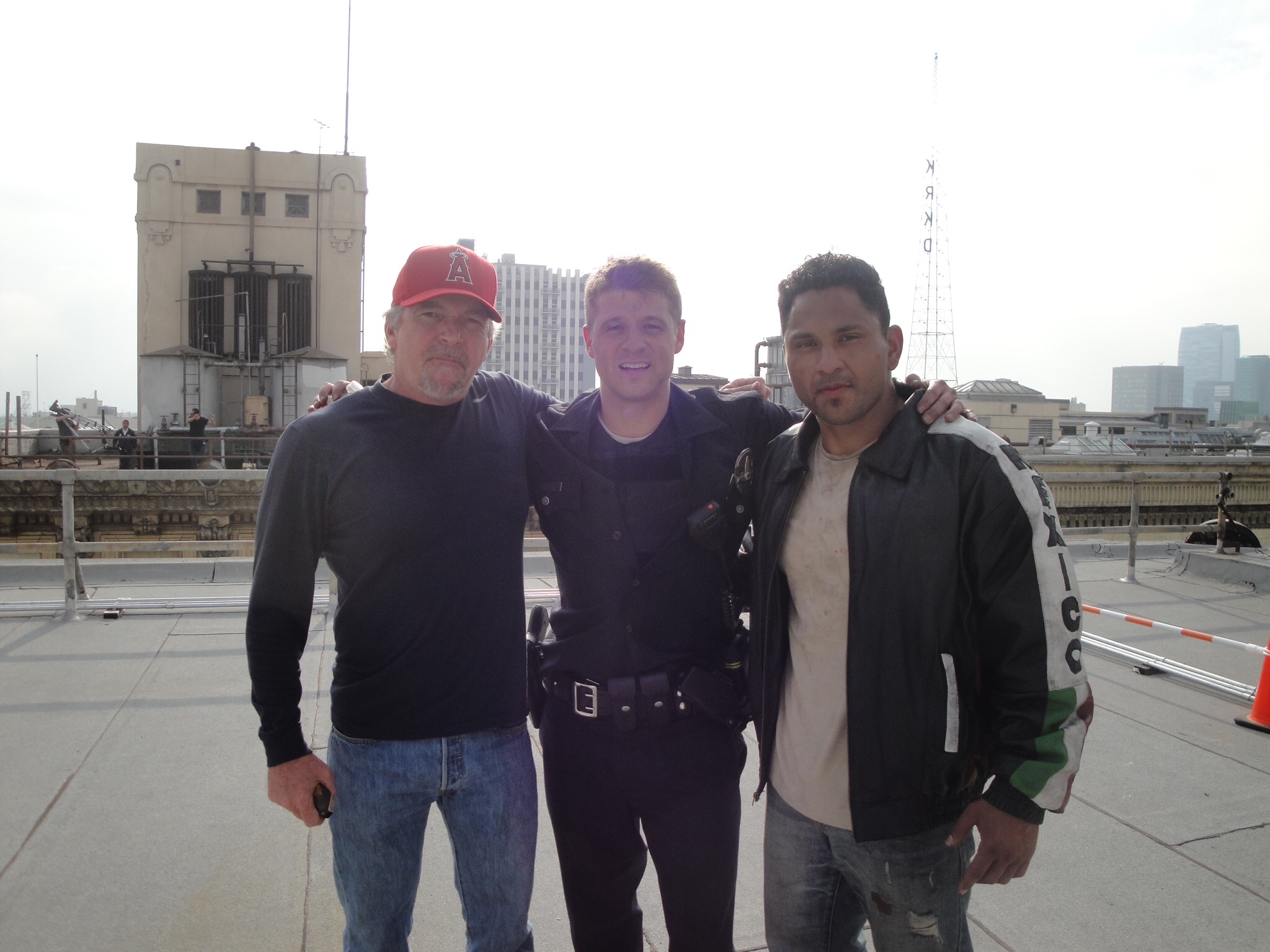 Hans Marrero along side Director Christopher Chulack and actor Ben Mckenzie- Southland