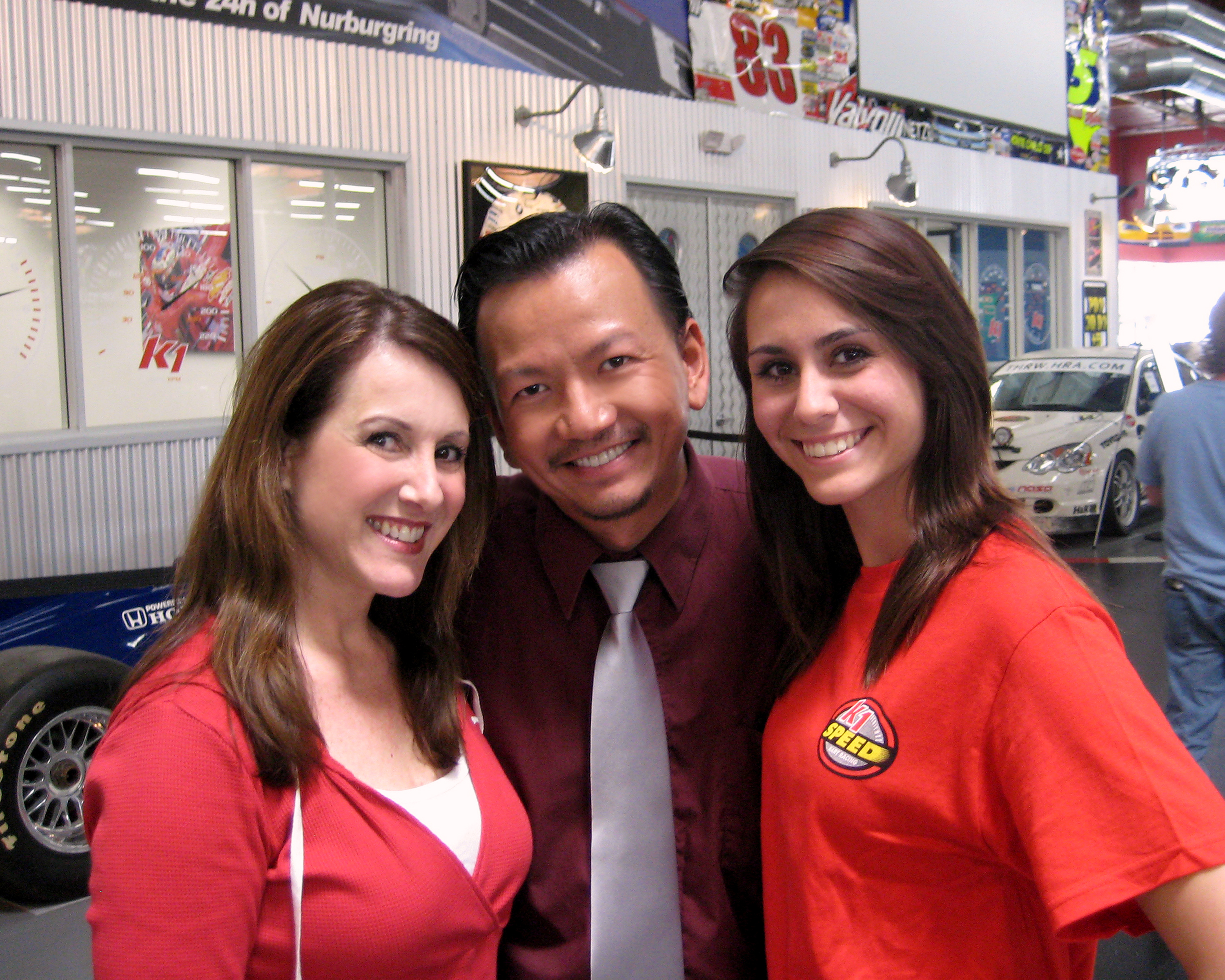 Dolores Kimble, Kevin Trang, and Emily Fitzpatrick on set of 